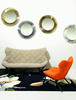 Foliage Velvet Sofa Czarny Różowy