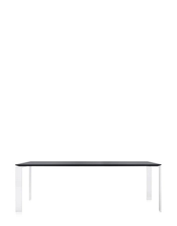  Four Rectangular 223x79 cm Table White Black