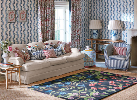 Sanderson FORAGING INDIGO carpet 146618