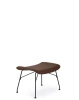 S/Wood Slatted Ash Footrest Dark Leather Black FSC™