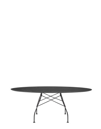 Glossy Marble Oval 192x118 cm Black Marquina Table