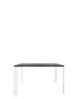 Four Square Soft Touch 128x128 cm Table White Black