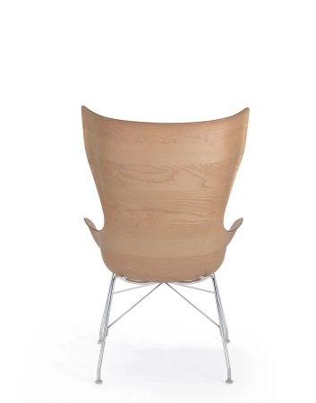 K/Wood Slatted Ash Krzesło Jasne Drewno Chromowany FSC™