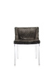 Mademoiselle Kravitz Chair Transparent Faux-Fur Snake Printed Fabric
