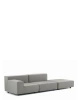 Plastics Tech Fabric Two-Seater + Pouf Sofa Szary