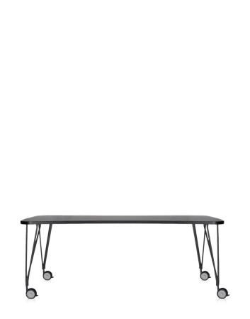 Max 190x90 cm Table on Wheels Anthracite Black