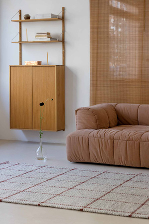 Brink&Campman Craft Matter Check Ash Stone Red rug 049100