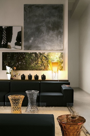 Stone Metal Auxiliary Table Gold