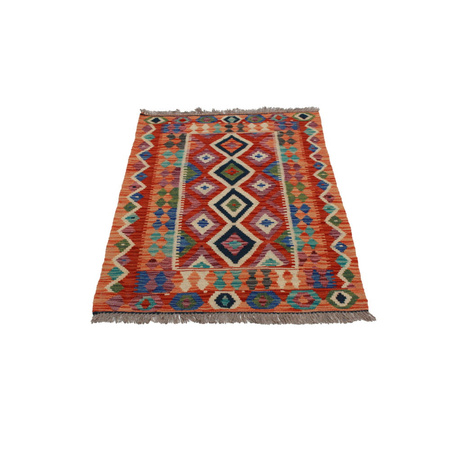 Dywan wełniany kilim afgański wielokolorowy 100050 121x84