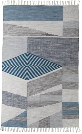 Tom Tailor Modern Kelim Turquoise Multi 725 Carpet Size 160 x 230