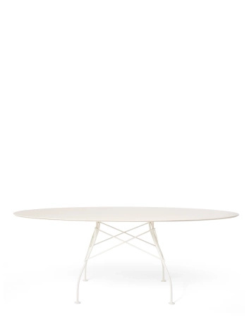 Glossy XXL Outdoor Oval 192x118 cm Stół Biały