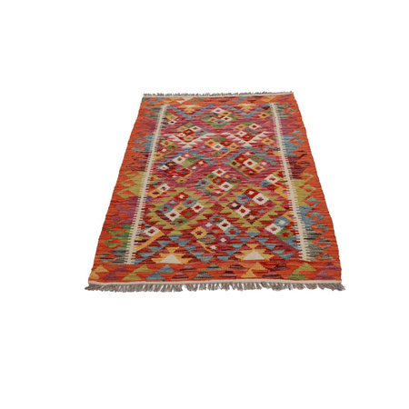 Wool kilim afghan rug multicolored 100095 147x91