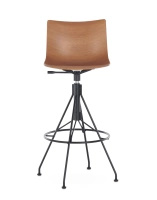 C.Koya Basic Veneer Stołek Ciemne Drewno Czarny FSC™