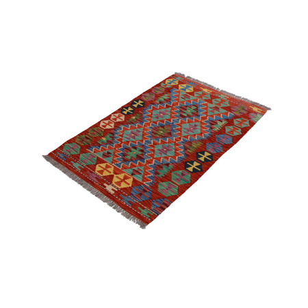 Wool kilim afghan rug multicolored 100109 120x80