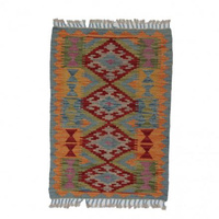 Dywan wełniany kilim afgański wielokolorowy 97845 85x61