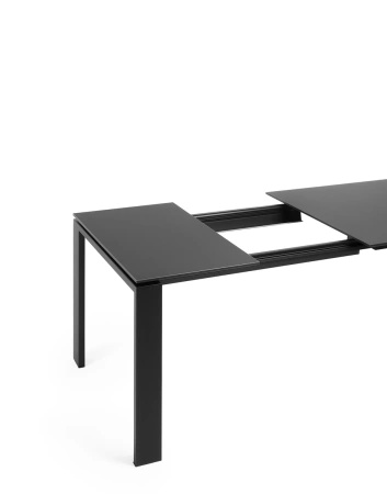 Four Extendable 160-170x90 cm Extendable Table Black 