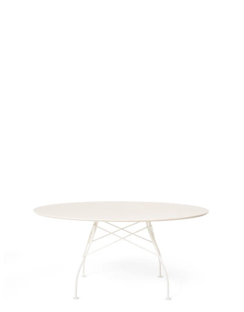Glossy XXL Outdoor Round Ø150 cm Table White