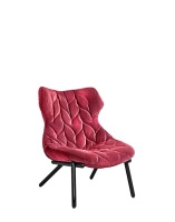 Foliage Velvet Fotel Czarny Czerwony