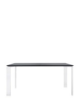 Four Rectangular 158x79 cm Table White Black