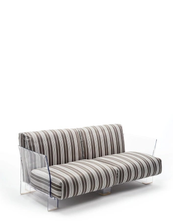 Pop Outdoor Two-Seater Stripes Sofa Taupe