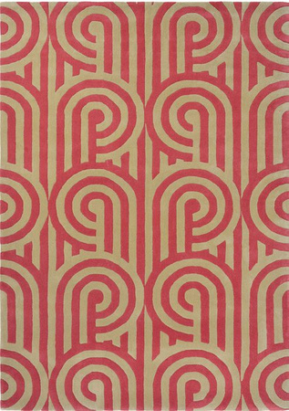 Florence Broadhurst Turnabouts Claret Carpet 039200