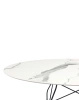 Glossy Marble Oval 192x118 cm Table Black White