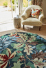 Sanderson ROBIN'S WOOD FOREST GREEN ROUND rug 146508