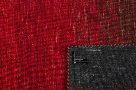 Rezas Panorama Kelim Black Red Carpet