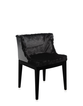 Mademoiselle Kravitz Krzesło Czarny Faux-Fur Woven Fabric