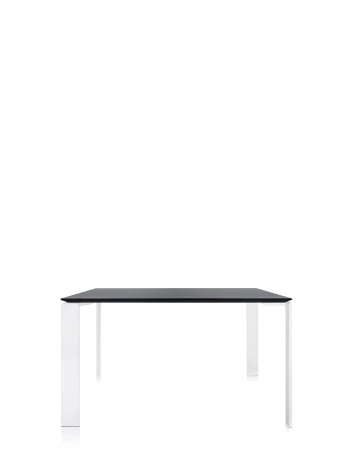 Four Square Soft Touch 128x128 cm Table White Black
