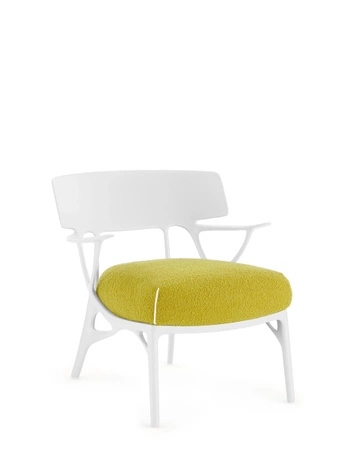 A.I. Lounge Bouclé Chair White Yellow
