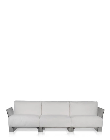 Pop Outdoor Three-Seater Ikon Sofa Biały