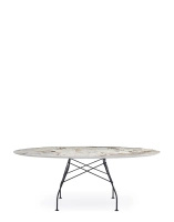 Glossy Marble Oval 192x118 cm Black Nature Tundra Table