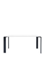 Four Rectangular 158x79 cm Table Black White