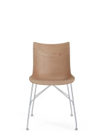 P/Wood Slatted Ash Krzesło Jasne Drewno Chromowany FSC™