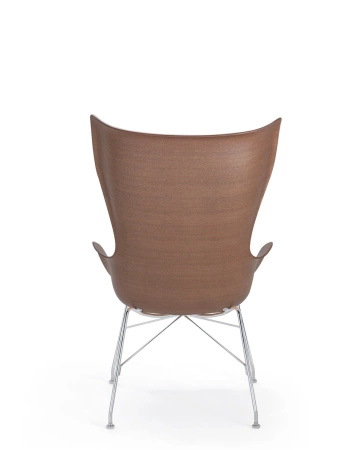 K/wood Basic Veneer Krzesło Ciemne Drewno Chromowany