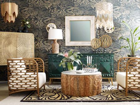 Florence Broadhurst Japanese Fans Rug Gold 039305