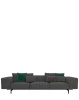 Largo Three-Seater Gubbio Sofa Dark Grey