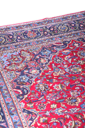 Kashan Red Wool Carpet 84704 195x303