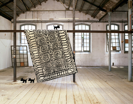 Nanimarquina Black on white Estambul carpet
