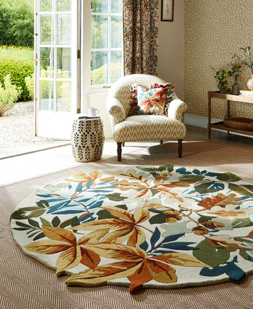 Sanderson ROBIN'S WOOD RUSSET BROWN ROUND rug 146501