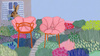 Alice's Flowers Poduszka Niebieski Paski