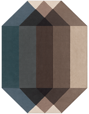 Gan Diamond Blue-Brown Outdoor Carpet