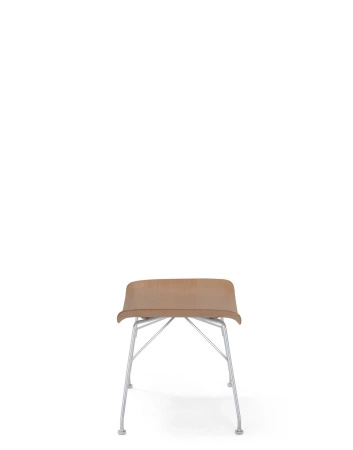 S/Wood Slatted Ash Podnóżek Jasne Drewno Chromowany FSC™