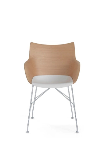 Q/Wood Basic Veneer Krzesło Jasne Drewno Chromowany FSC™