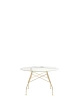 Glossy Marble Round Ø118 cm Table Gilded White