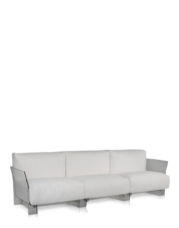 Pop Outdoor Three-Seater Sunbrella Sofa Biały