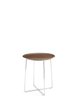 AL Wood Dark Wood Table - Chrome Plated