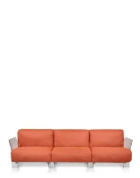 Pop Outdoor Three-Seater Ikon Sofa Pomarańczowy