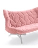 Foliage Velvet Sofa Biały Różowy
